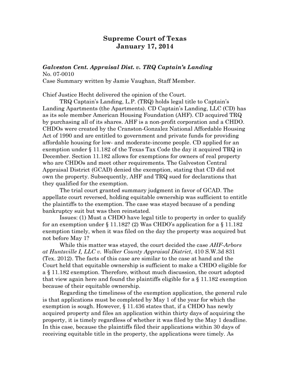 First page of Publication document