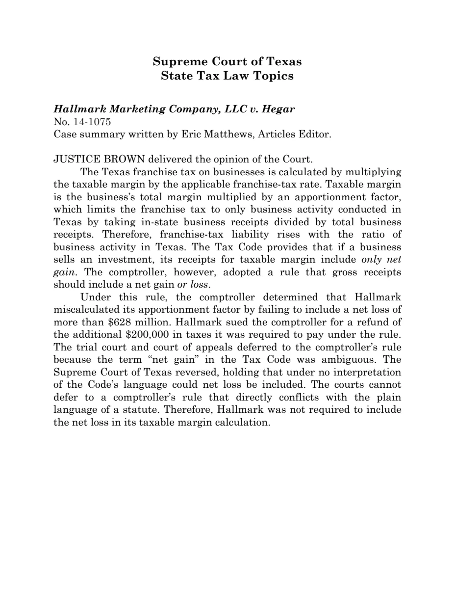 First page of Publication document