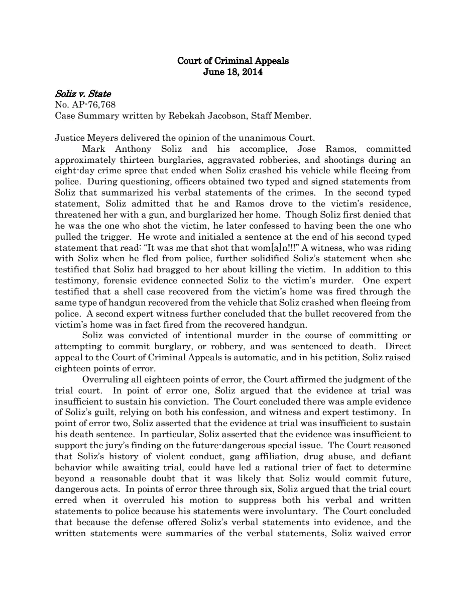 First page of Publication document