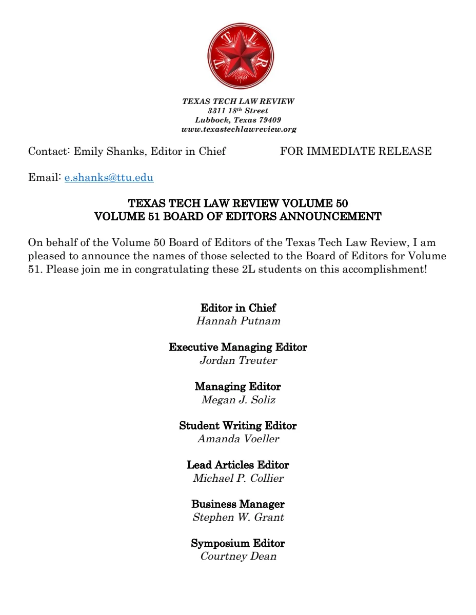 First page of Volume 51 Board Announcement(1)
