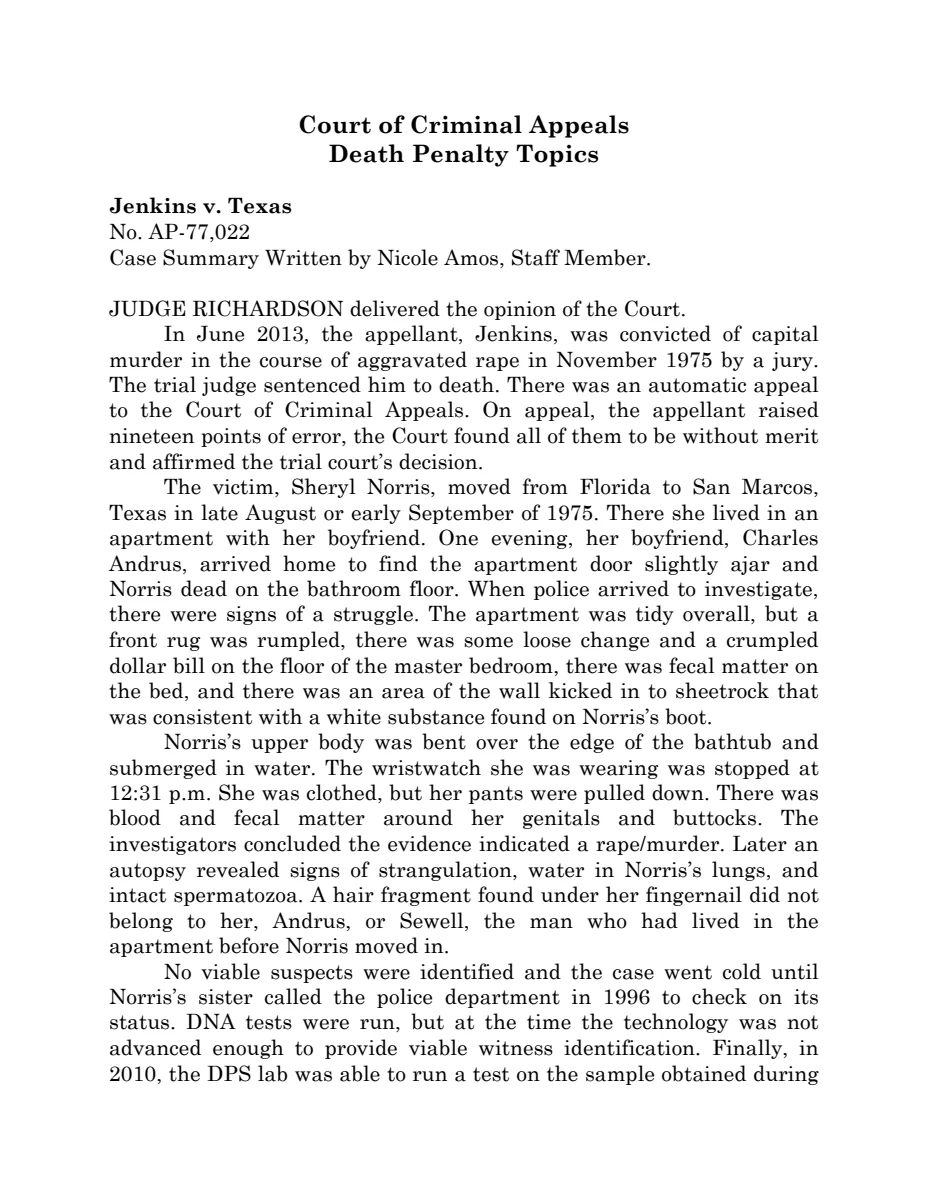 First page of Publication document