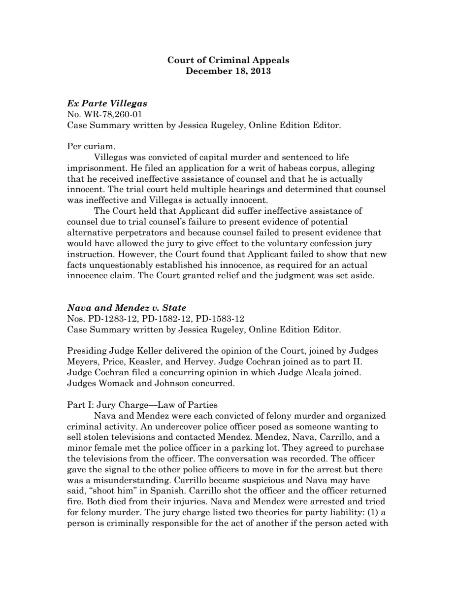 First page of Publication document