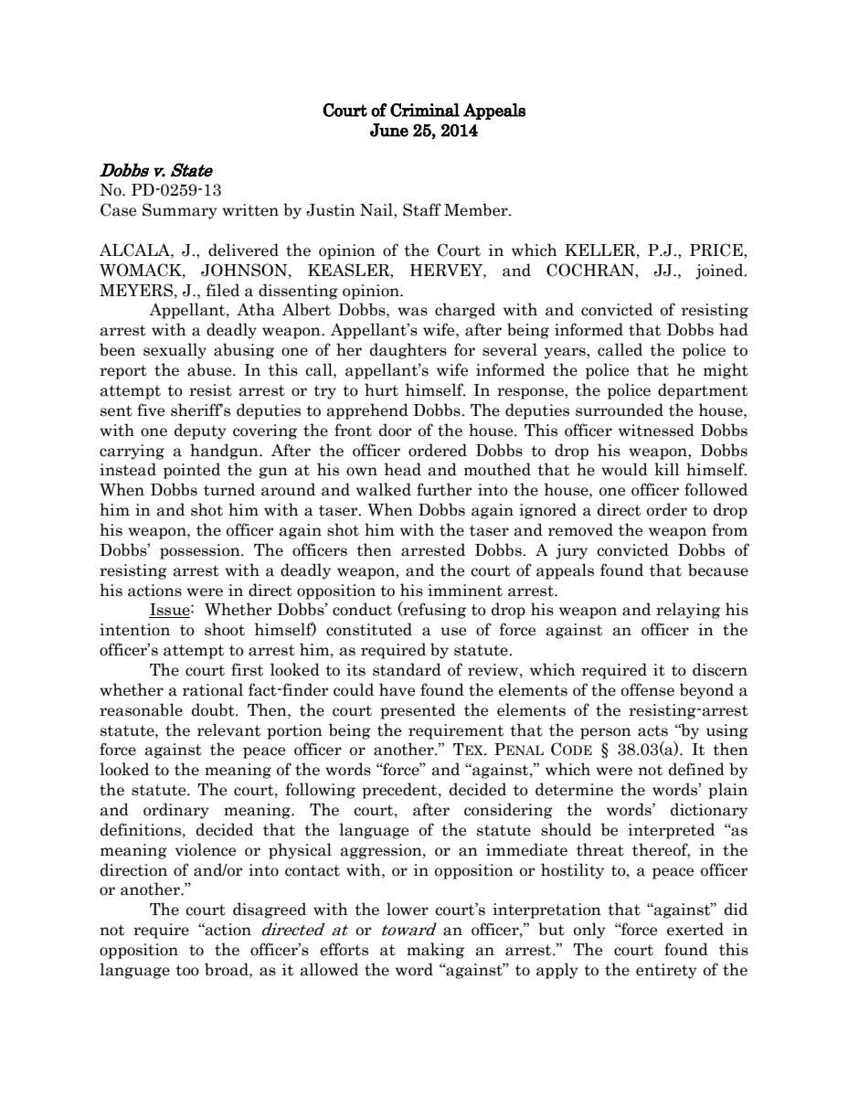 First page of Publication document