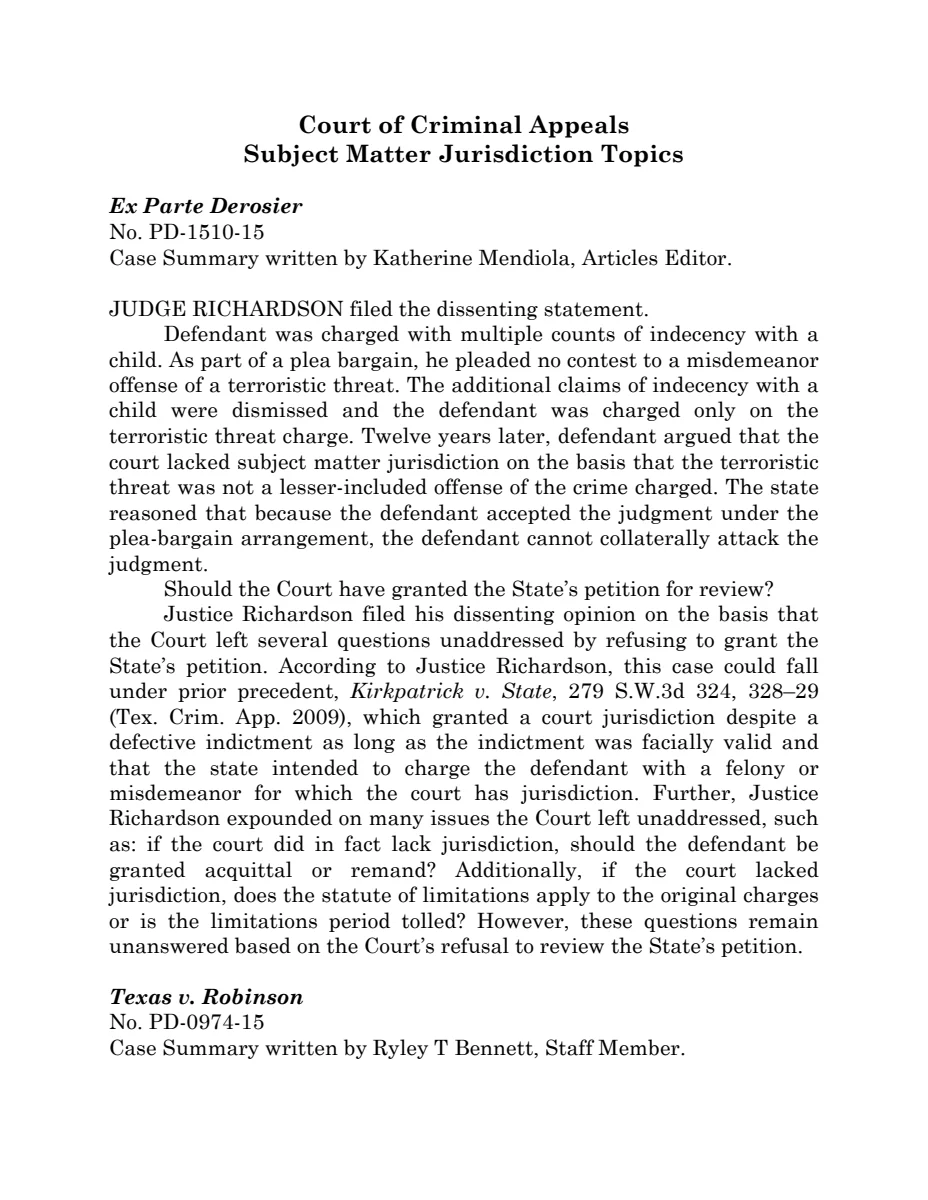 First page of Publication document