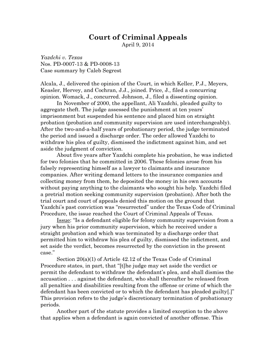 First page of Publication document