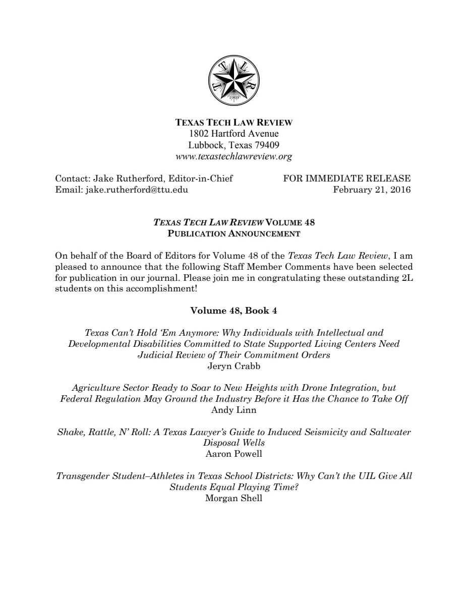 First page of Publication document