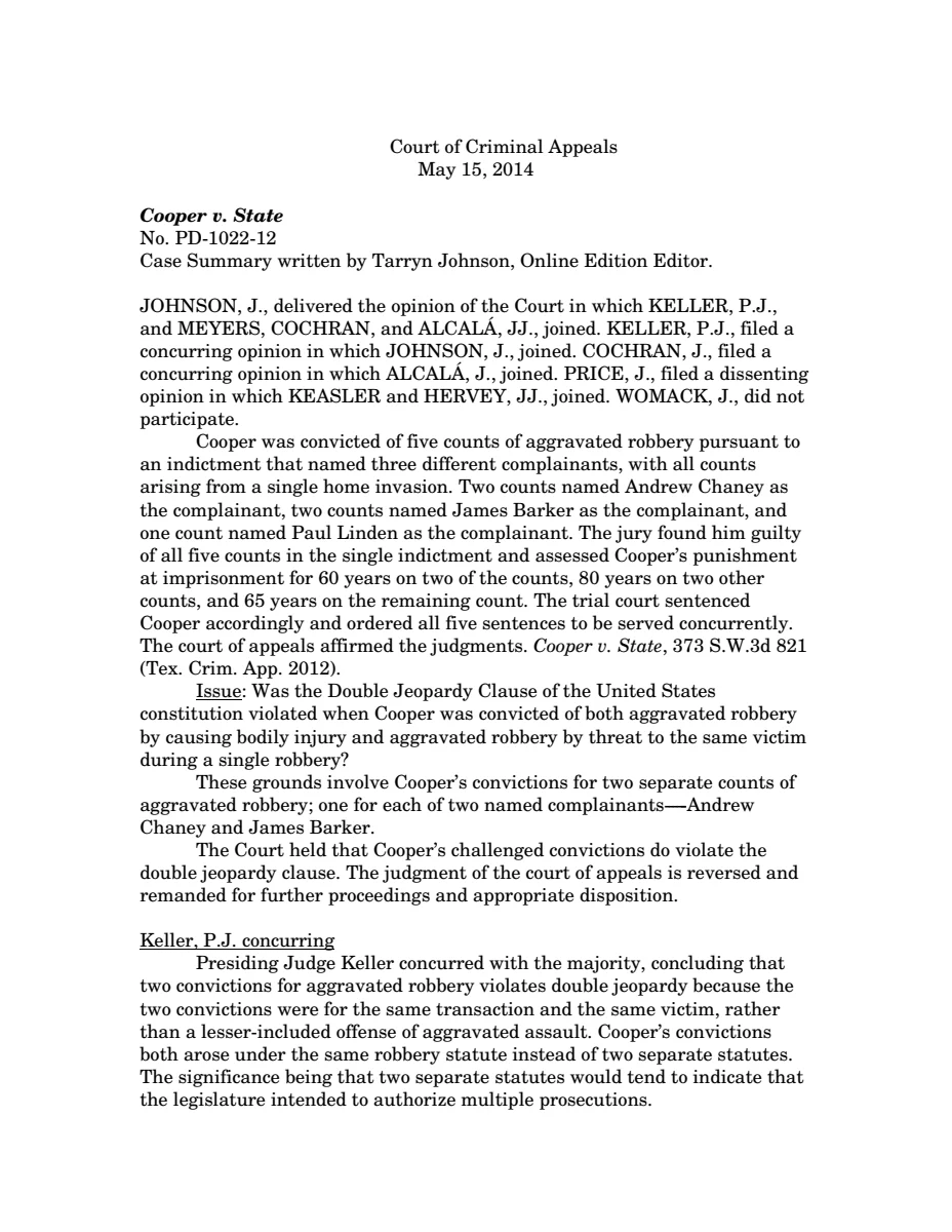 First page of Publication document