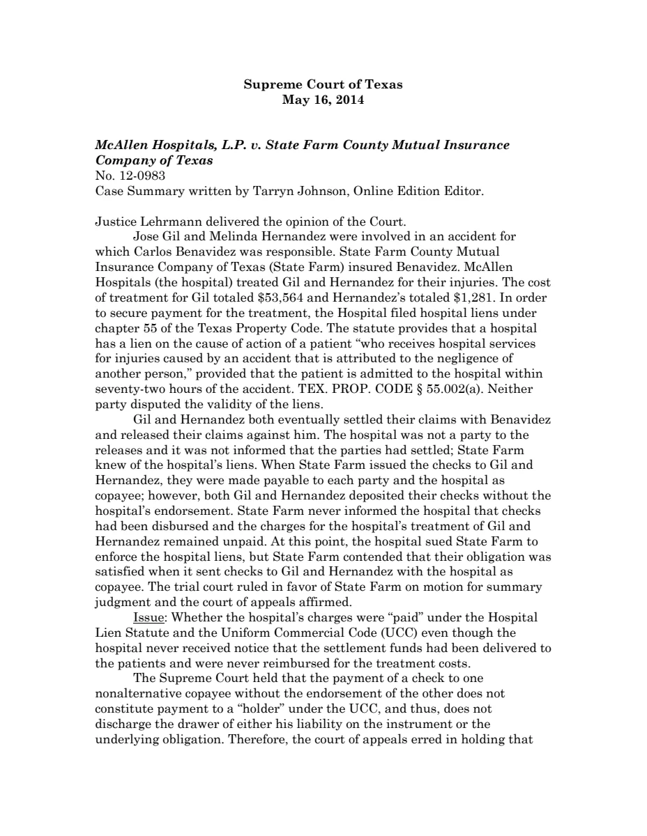 First page of Publication document