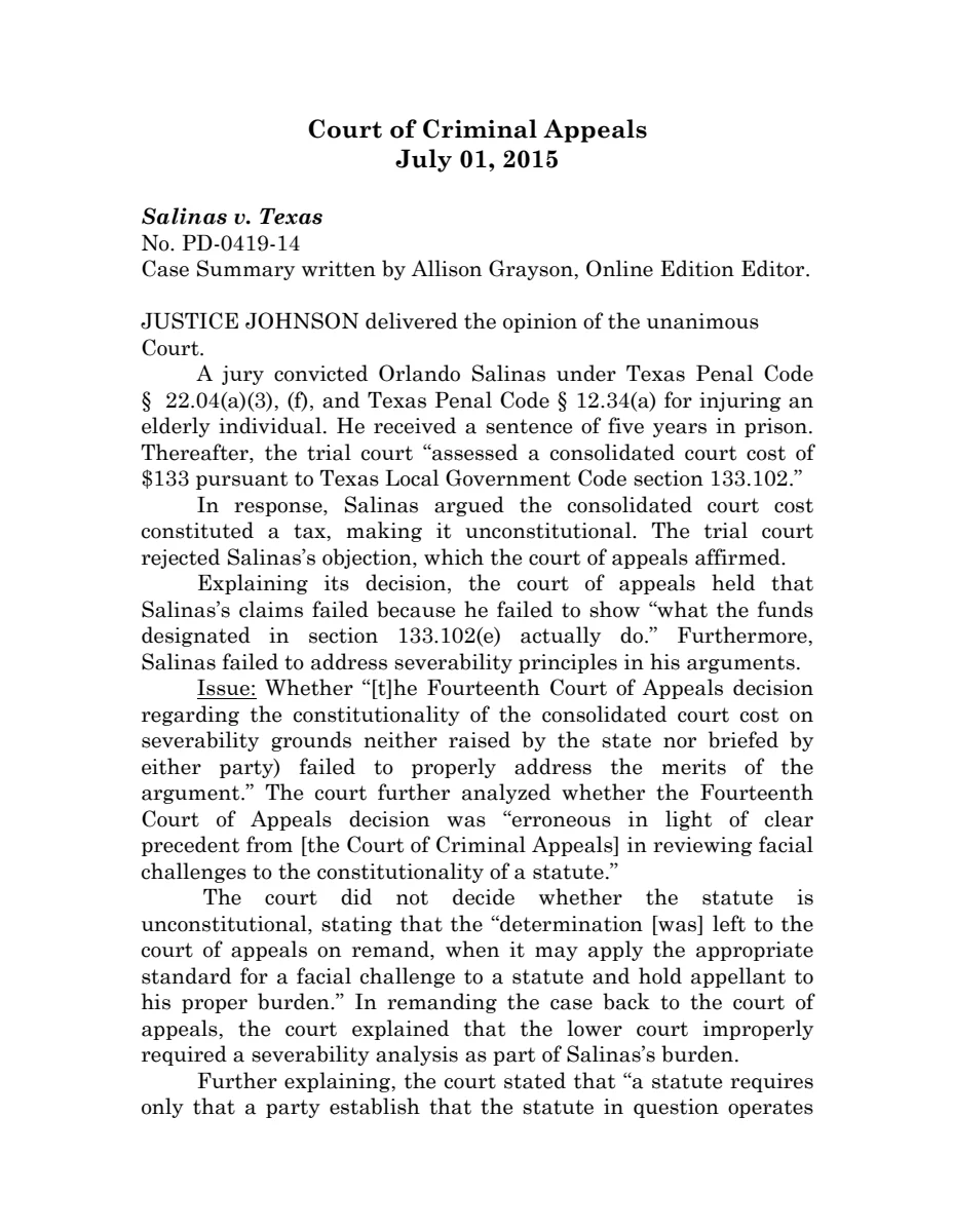 First page of CCA July 01, 2015