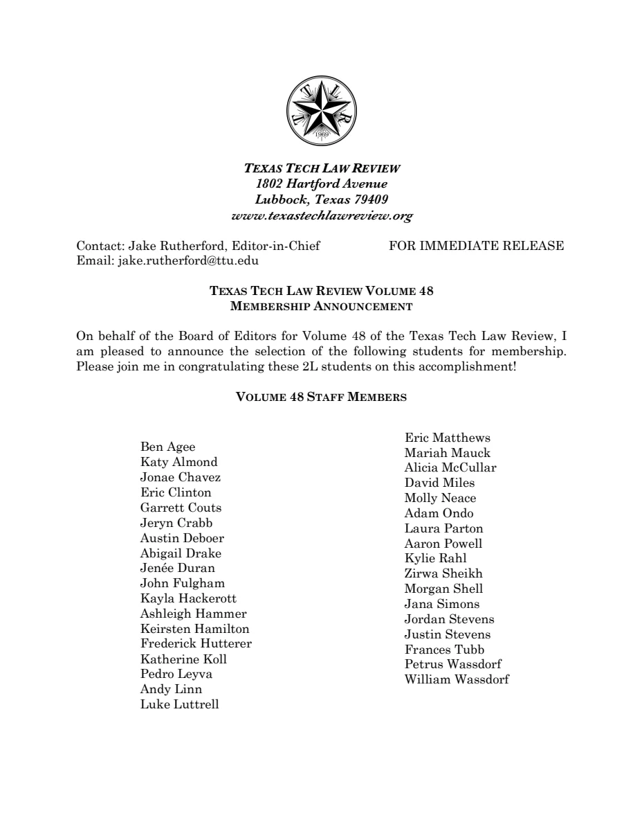 First page of Publication document