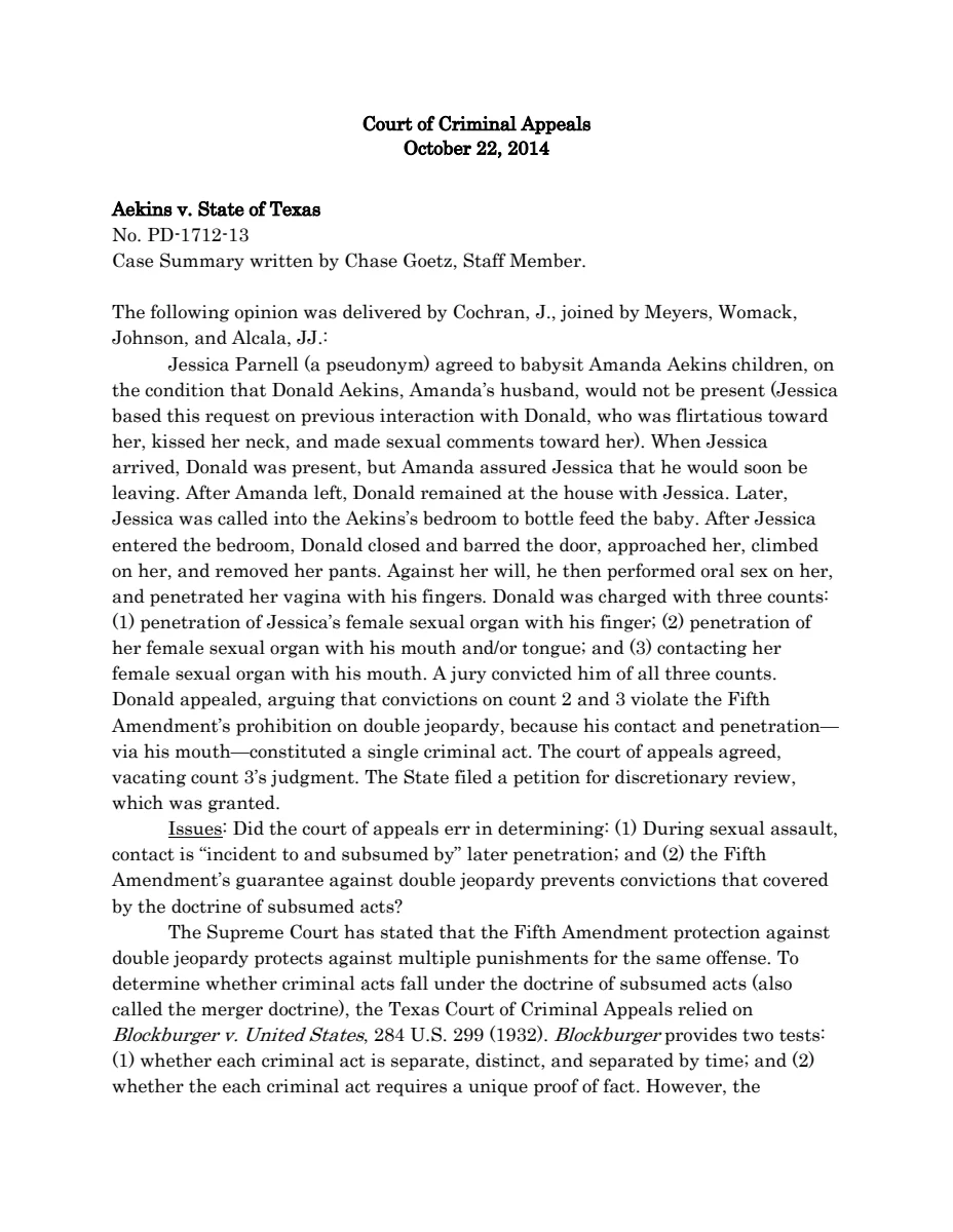 First page of Publication document