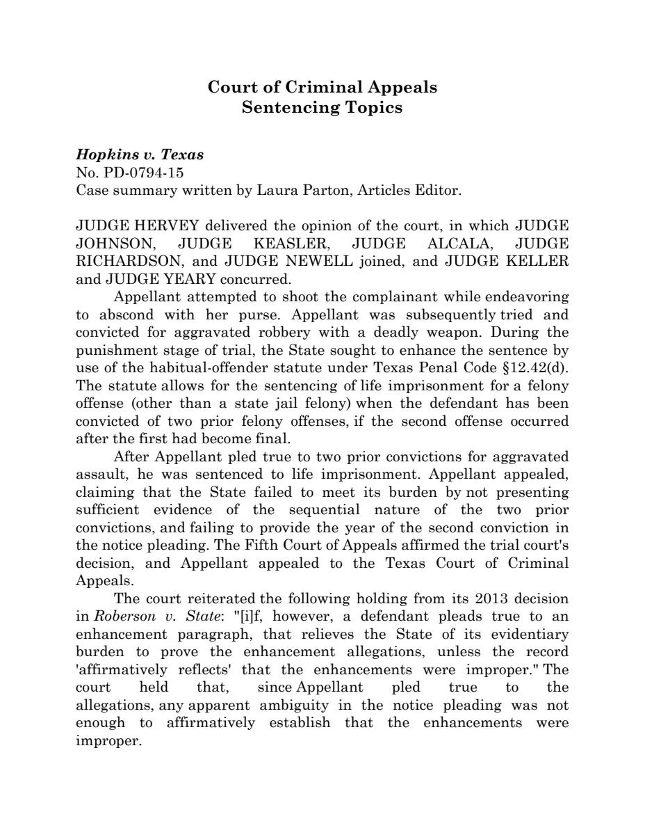First page of Publication document