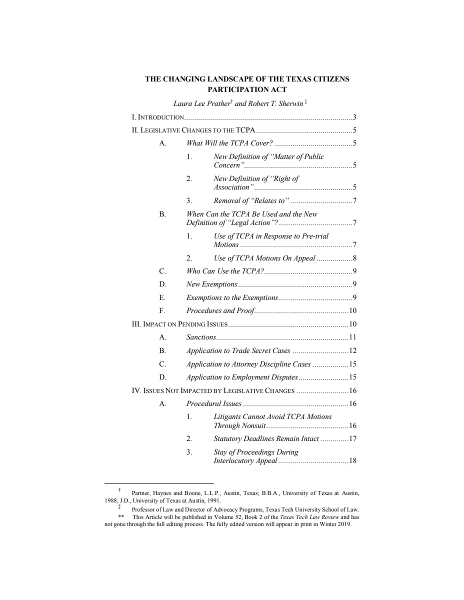 First page of Publication document