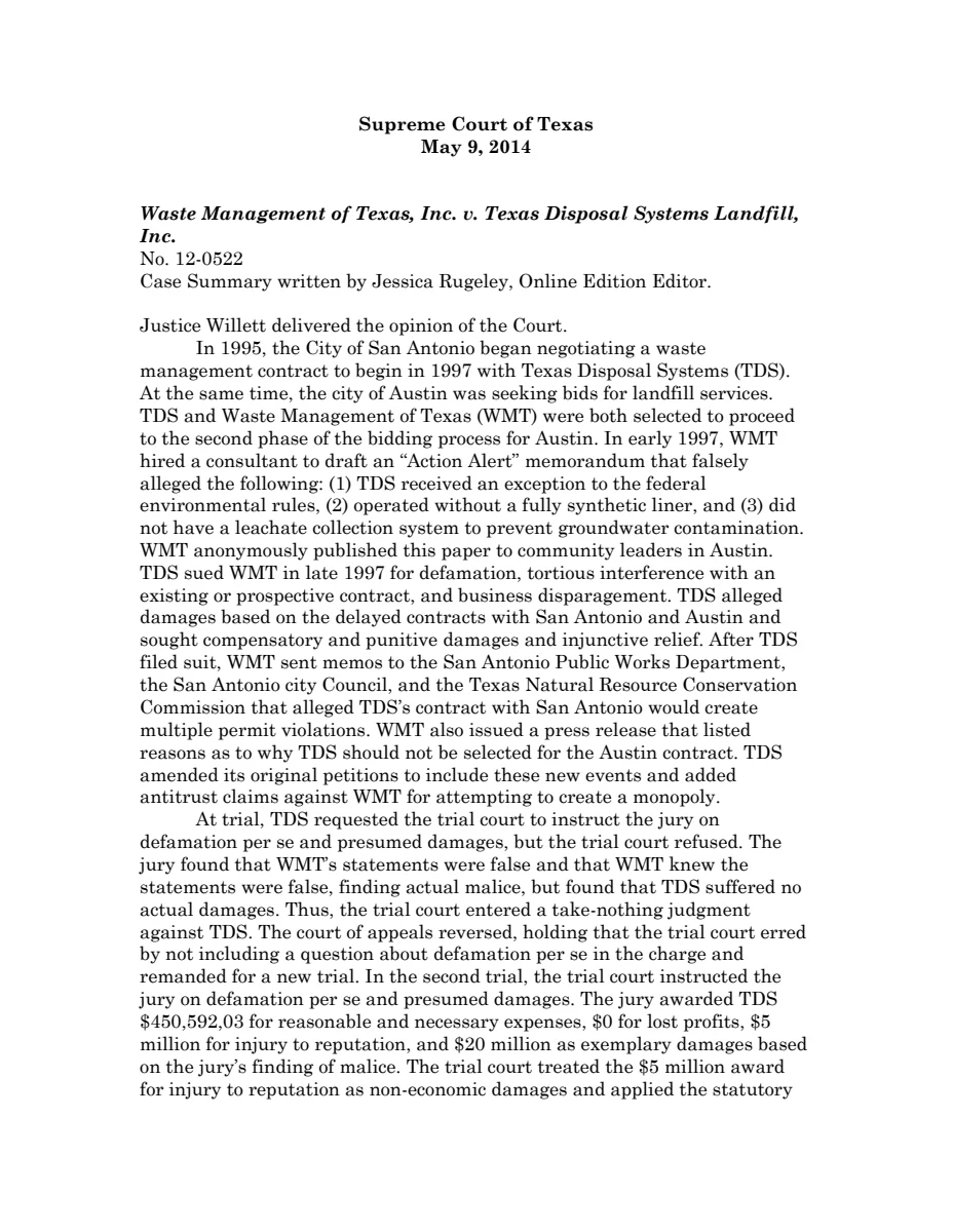 First page of Publication document