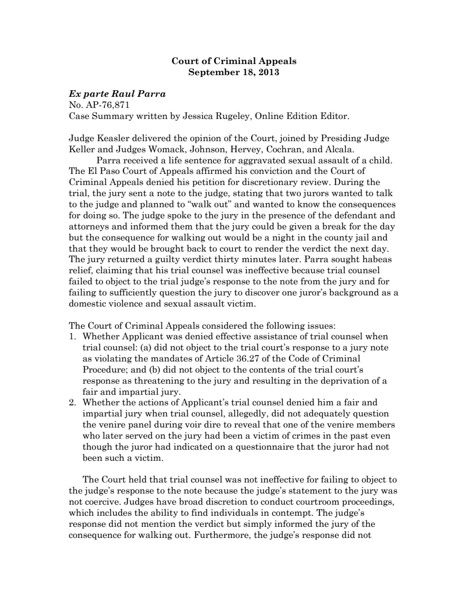 First page of Publication document