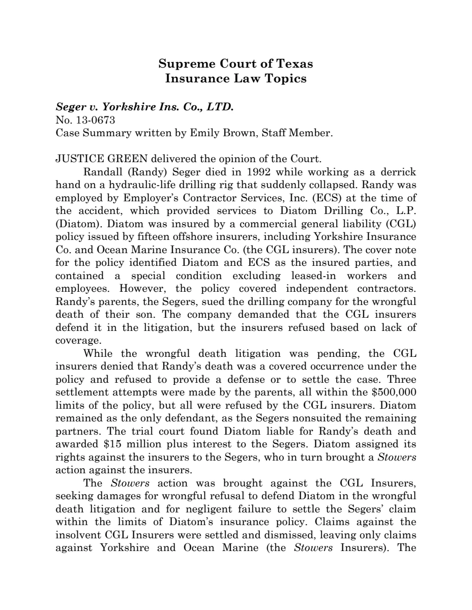 First page of Publication document