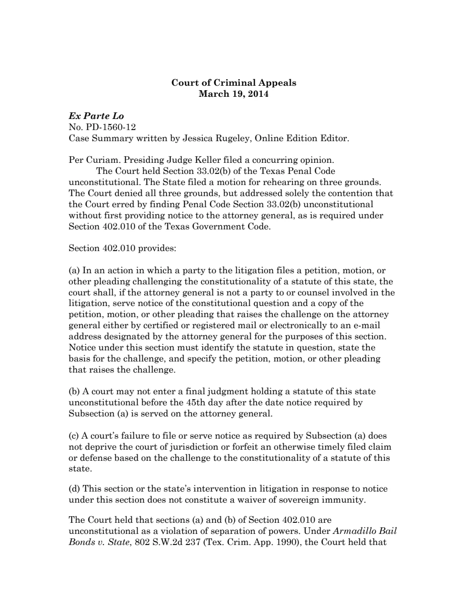 First page of Publication document