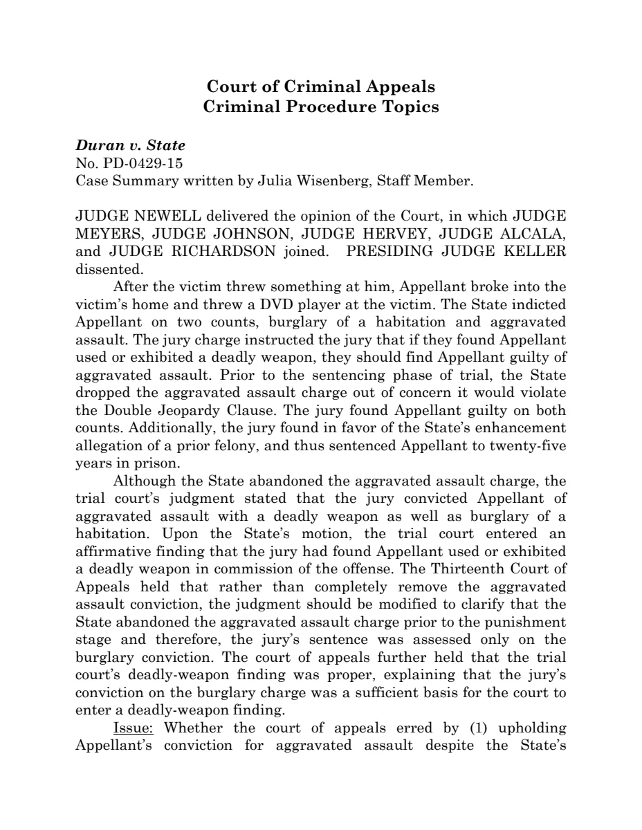 First page of Publication document