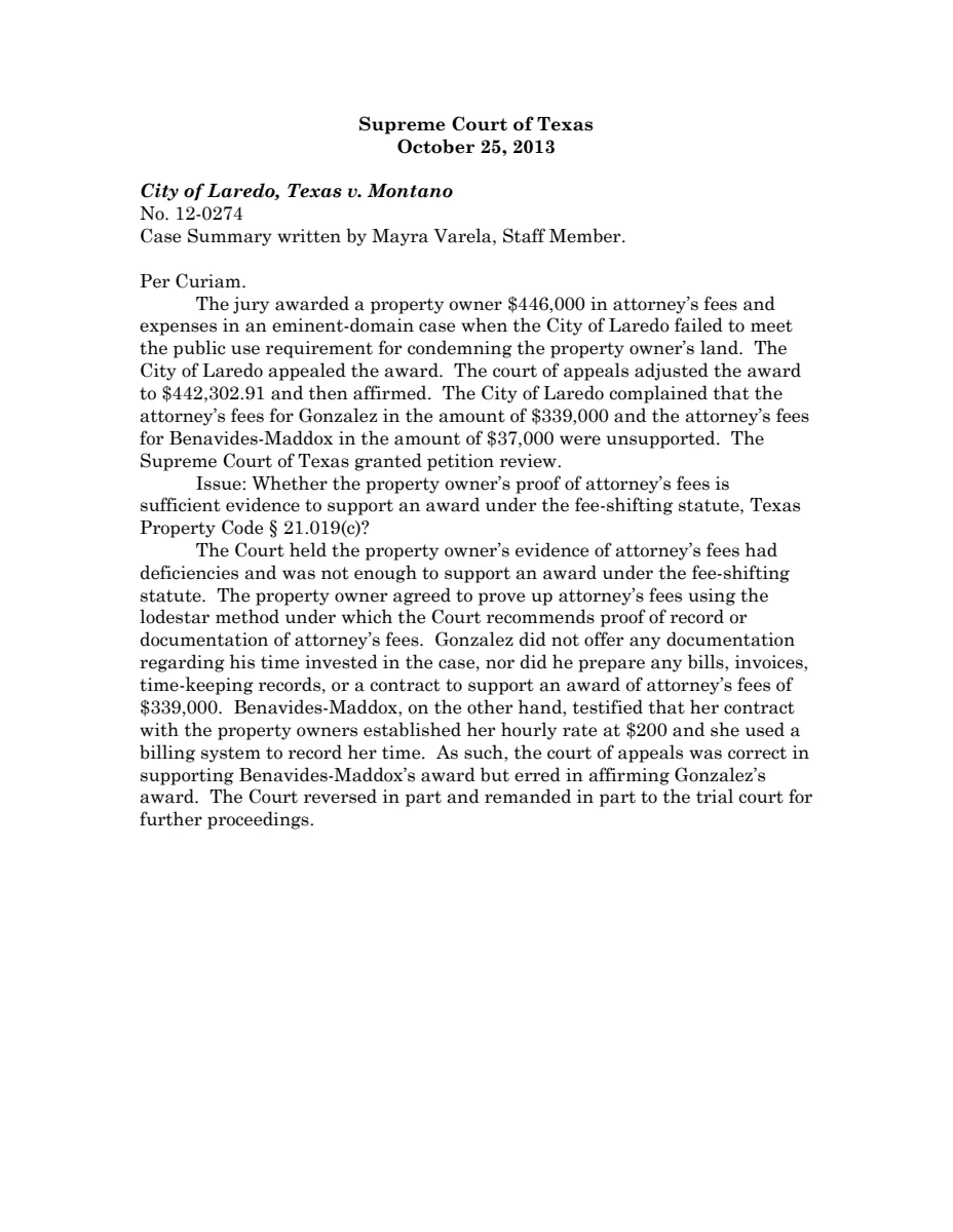 First page of Publication document
