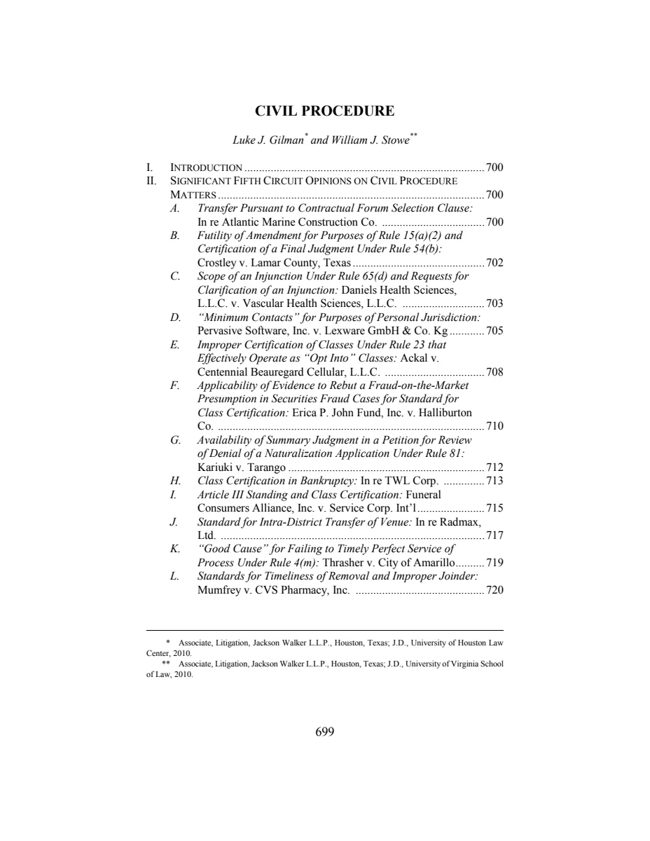 First page of Civil Procedure