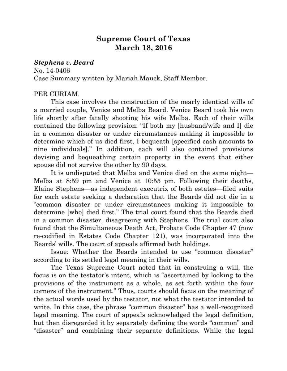 First page of Publication document