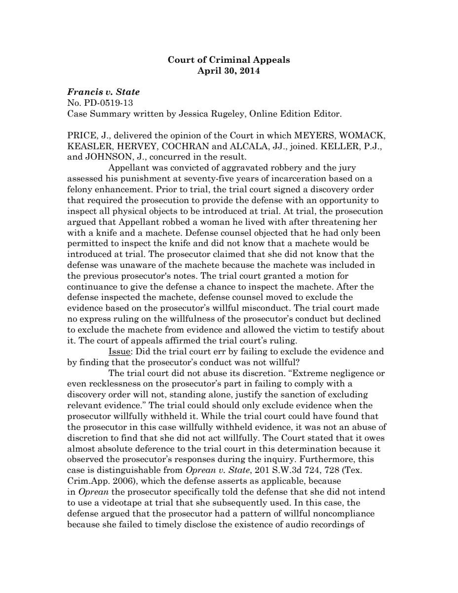 First page of Publication document
