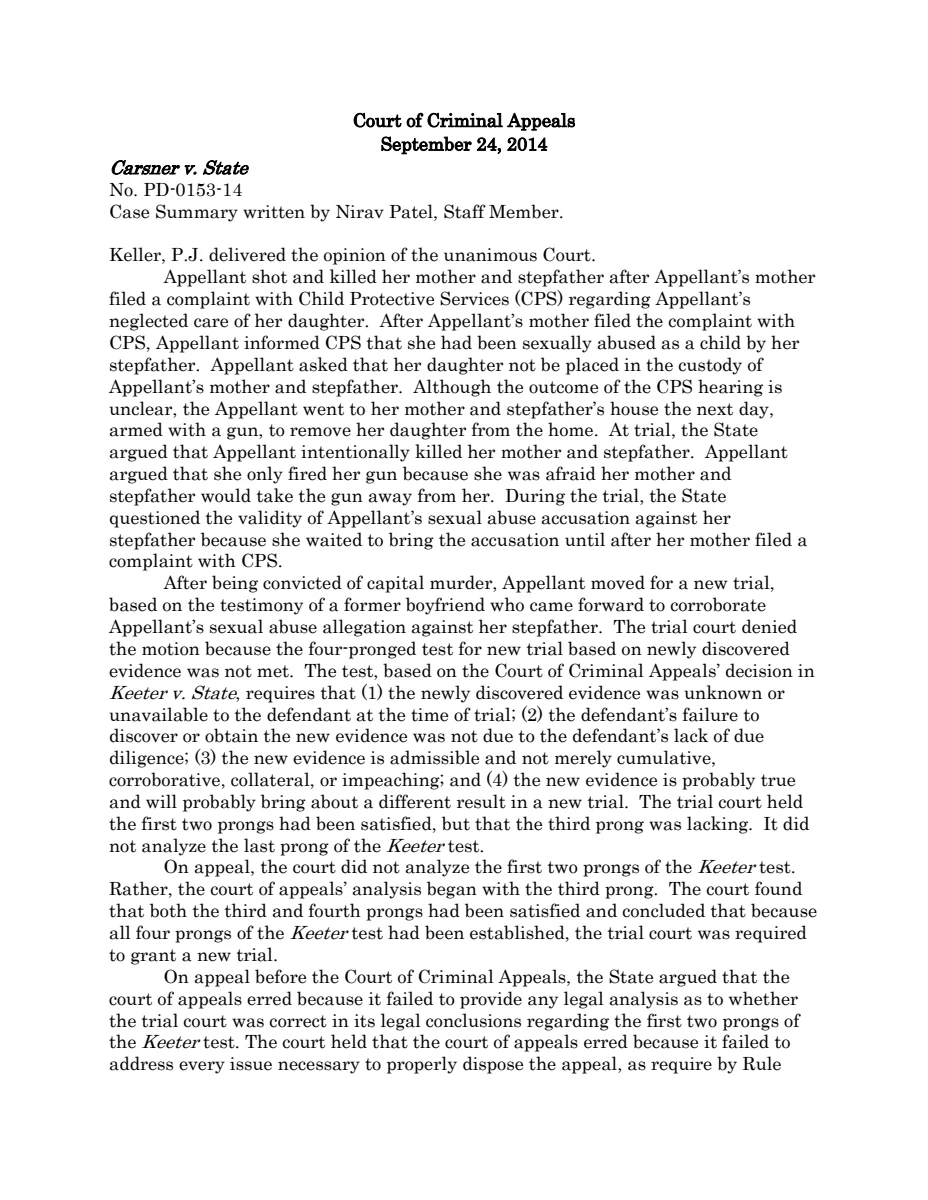 First page of Publication document