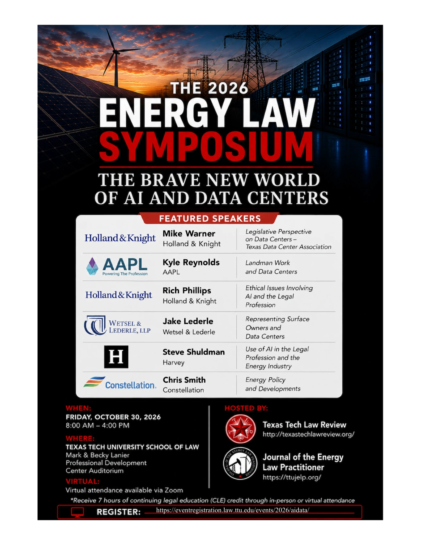 2026 Energy Law Symposium updated informational flyer